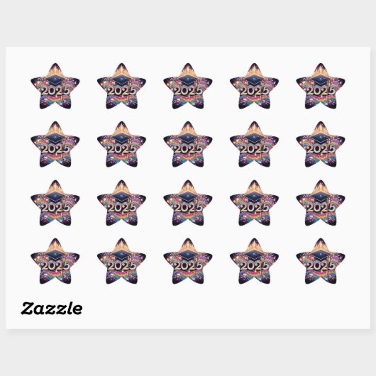 Fancy Afstuderen 2025 Ster Sticker (Vel)