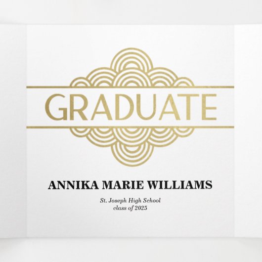 Fancy Afstuderen multi-foto Drieluik Aankondiging (Binnenkant midden)