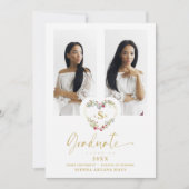 Fancy Afstuderen Romantic Floral Heart 2 Foto's (Voorkant)