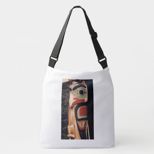 Fancy Alaska Wood Carved Totem Pole Photo Design Crossbody Tas (Voorkant)