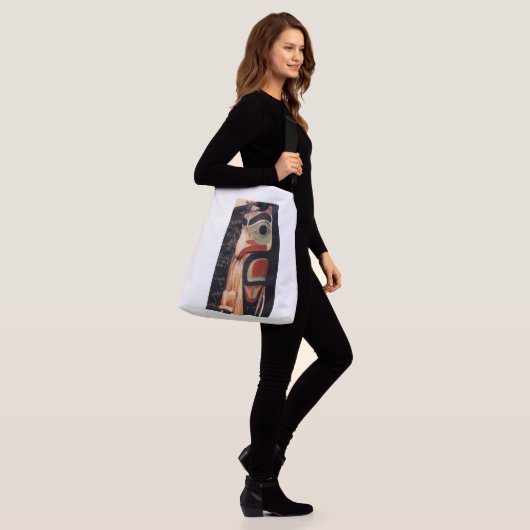 Fancy Alaska Wood Carved Totem Pole Photo Design Crossbody Tas (Op model)