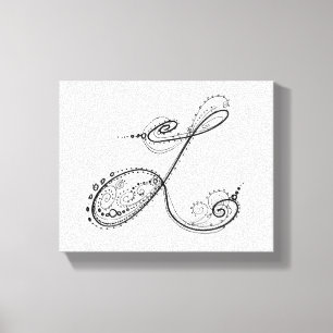 Fancy alfabet Letter L Canvas Afdruk
