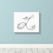 Fancy alfabet Letter L Canvas Afdruk (Insitu (Houten vloer))