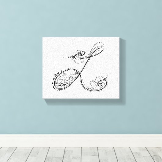 Fancy alfabet Letter L Canvas Afdruk (Insitu (Houten vloer))
