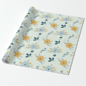 Fancy allover patroon naadloze bloemmotief cadeaupapier (Uitgerold)