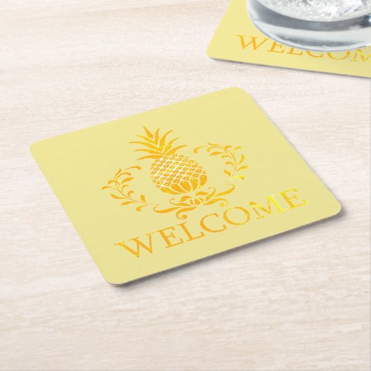 Fancy anananas Welkom Kartonnen Onderzetters (Schuin)