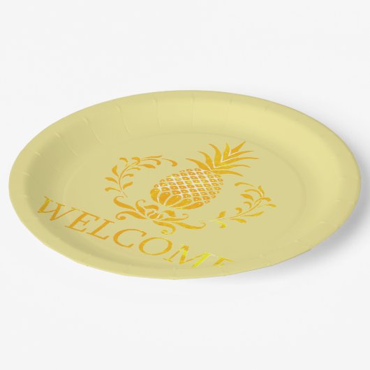 Fancy anananas Welkom Papieren Bordje (Gekanteld)