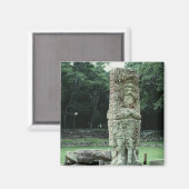 Fancy Ancient Mayan Ruins Square koelkast Magneet (Voorkant / Achterkant)