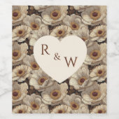 Fancy Anemones Garden Countryside Wedding Wijn Etiket (Enkel label)