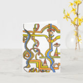 Fancy Ant Boerderij - Abstracte Art Notecard Kaart (Gele Bloem)