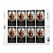 Fancy Antiek Engels theekoffiepotje Etiket (Full Sheet)