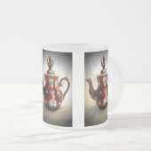 Fancy  Antiek Engels theekoffiepotje Matglas Koffiemok (Voorkant rechts)