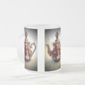 Fancy  Antiek Engels theekoffiepotje Matglas Koffiemok (Voorkant links)