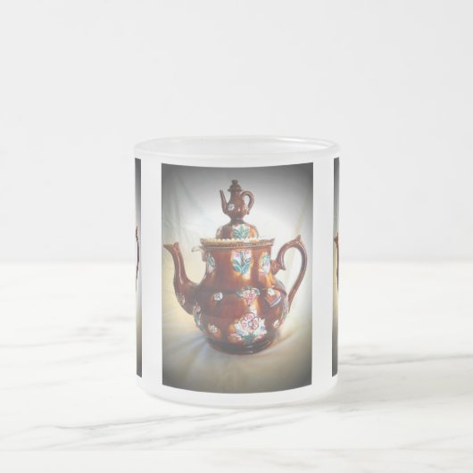 Fancy  Antiek Engels theekoffiepotje Matglas Koffiemok (Center)