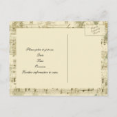 Fancy Antiek muziek Bewaar de datum Aankondigingskaart (Achterkant)