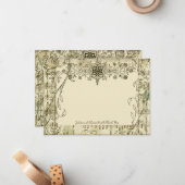 Fancy Antiek Muziek Persoonlijk Bedankt Opmerkinge Notitiekaartje (Voorkant / Achterkant in situ)