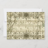 Fancy Antiek Muziek Persoonlijk Bedankt Opmerkinge Notitiekaartje (Achterkant)