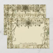 Fancy Antiek Muziek Persoonlijk Bedankt Opmerkinge Notitiekaartje (Voorkant / Achterkant)