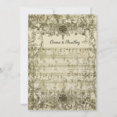 Fancy Antiek uitnodiging tot het uitzenden van muz (Achterkant)