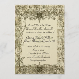 Fancy Antiek uitnodiging tot het uitzenden van muz