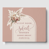 Fancy Arch Pastel Pink Pampas Floral Boho Sixteen Gastenboek (Voorkant)