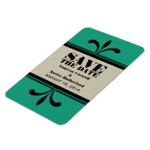 Fancy Art Deco Opslaan Datum Magnet Green/Beige Magneet (Linkerzijde)