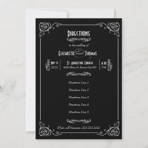 Fancy Art Deco Zwart & Wit Insteekkaart Kaart