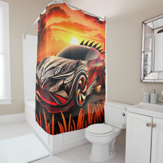 Fancy auto douchegordijn (In situ)