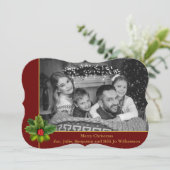 Fancy automatische zwarte en witte foto feestdagenkaart (Staand voorkant)