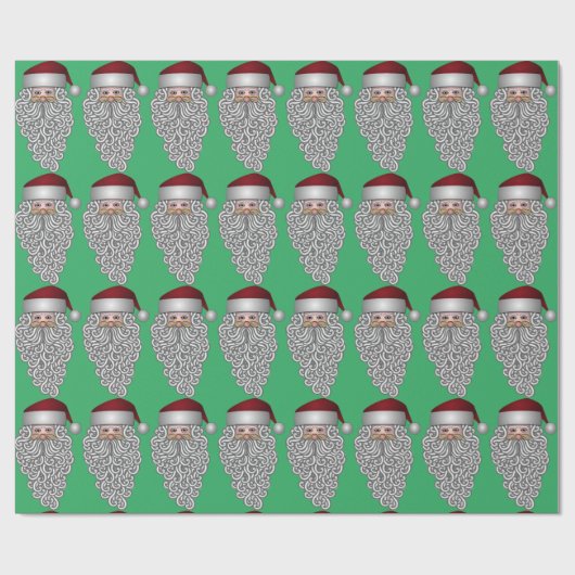 Fancy baardkerstman cadeaupapier (Vlak)