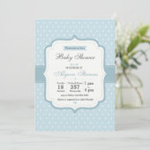 Fancy Baby Boy Shower-uitnodiging Kaart (Staand voorkant)