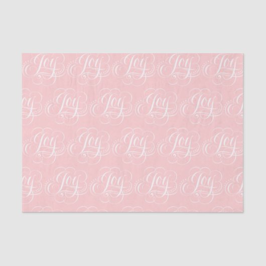 Fancy Baby JOY Lettering - Blush roze kalligrafie Tissuepapier (Voorkant)