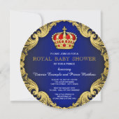 Fancy Baby shower Koninklijk Blauw Kaart (Achterkant)