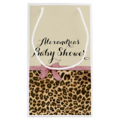 Fancy Baby shower leopard Pink Bow Girl Klein Cadeauzakje (Achterkant)