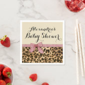 Fancy Baby shower leopard Pink Bow Girl Servetten (Insitu)