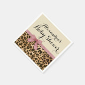 Fancy Baby shower leopard Pink Bow Girl Servetten (Hoek)