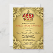 Fancy Baby shower rood en goud Kaart (Achterkant)