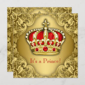 Fancy Baby shower rood en goud Kaart (Voorkant / Achterkant)