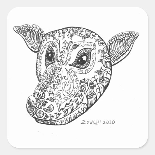 Fancy BBT - P. conspicillatus Portrait Vierkante Sticker (Voorkant)