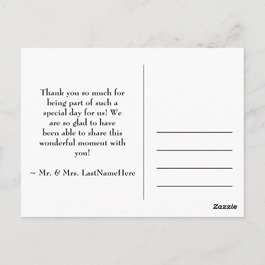 Fancy, "Bedankt Zoveel" Briefkaart (Achterkant)