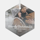 Fancy bedekking  tekst Versiering kerstglas O Glas Ornament (Voorkant)