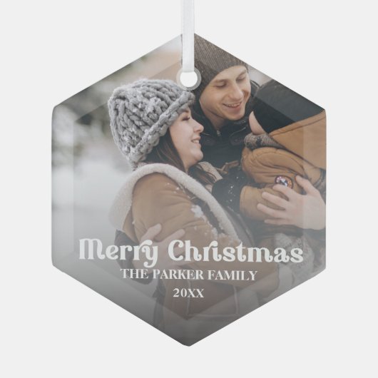 Fancy bedekking  tekst Versiering kerstglas O Glas Ornament (Voorkant)