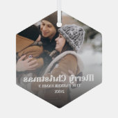 Fancy bedekking  tekst Versiering kerstglas O Glas Ornament (Achterkant)