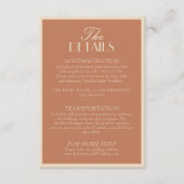 Fancy Beige Bronzer Old Money Boho Wedding Details Informatiekaartje (Voorkant)