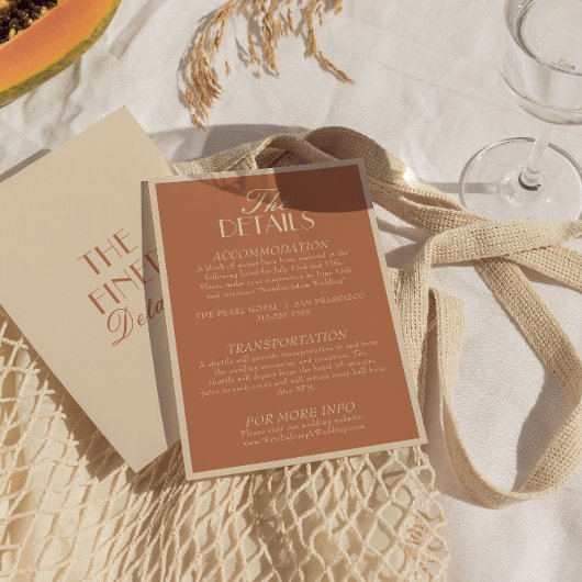 Fancy Beige Bronzer Oude Geld Boho Bruiloft Detail Informatiekaartje