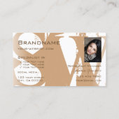 Fancy Beige Wit met Foto Logo en Monogram Visitekaartje (Achterkant)
