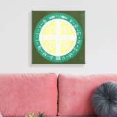 Fancy Benedictijner Kruis nr. 1 Groen Canvas Afdruk (Insitu (Woonkamer))