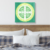 Fancy Benedictijner Kruis nr. 2 Groen Canvas Afdruk (Insitu (Slaapkamer))