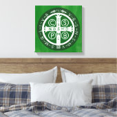 Fancy Benedictijner Kruis nr. 4 Groen Canvas Afdruk (Insitu (Slaapkamer))