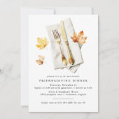 Fancy bestek | Rustieke Herfst Leaf Friendsgiving Kaart (Voorkant)